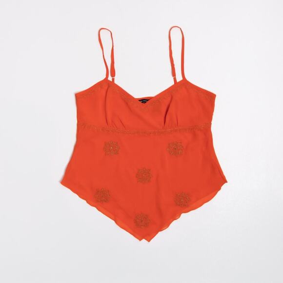 New York & Company Tops - Y2K Embroidered Chiffon Cami Top